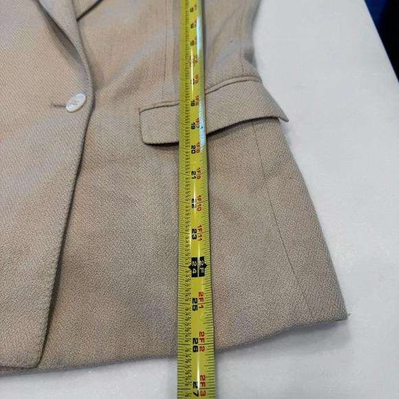 Adagio Women’s Double Breasted Blazer Wool & Silk Size 8 Tan - Picture 6 of 12